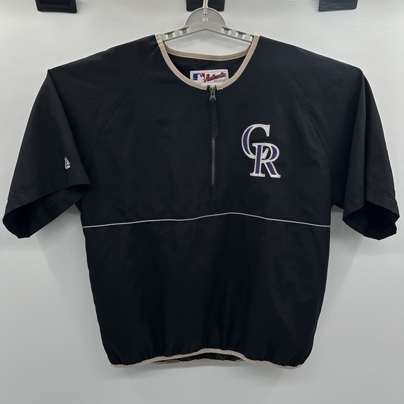 Majestic Other - Majestic Colorado Rockies Black Short‎ Sleeve 1/4 Zip Pullover Men's Large L Y2K